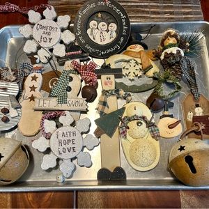 Set of 16 snowman themed Christmas ornaments